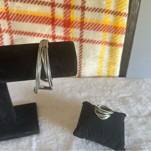 Silver Bracelet and Ring Set